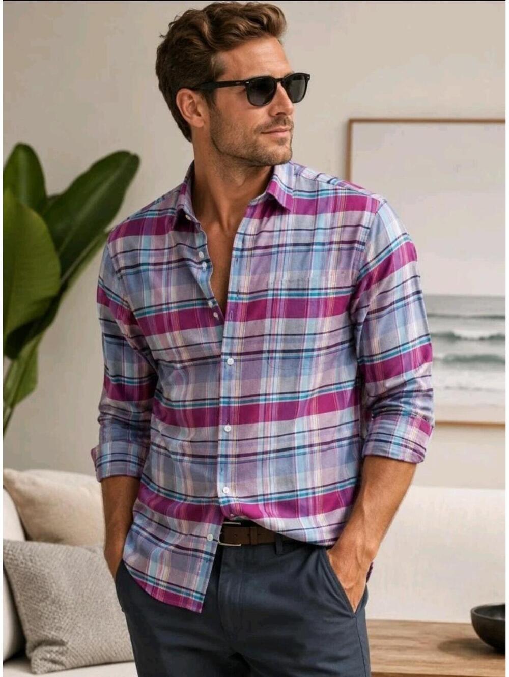 Tommy Bahama Lazlo Cheers Check Button-Up Men's Shirt L Multicolor NWT $148 #WM1